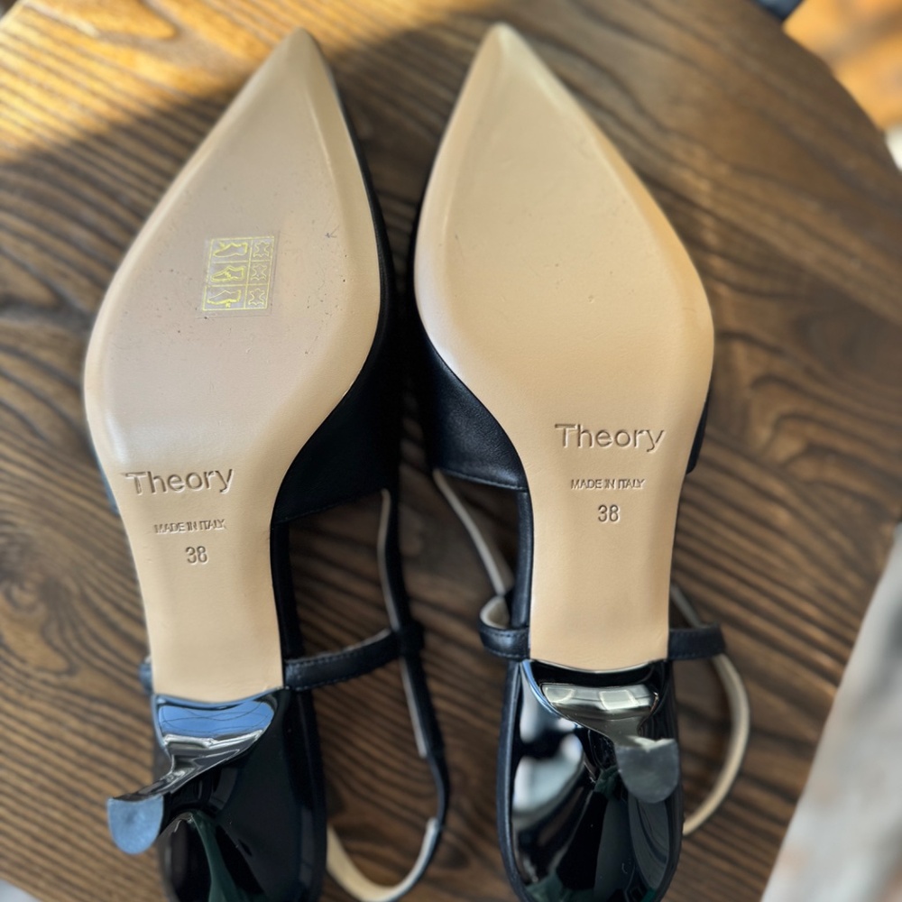 Women’s Theory Micro Slingback Pump~Leather~Black~New - Picture 6 of 11
